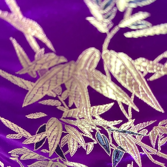 Purple mini dress with printed pattern and open crisscrossed back. - Picture 8 of 8